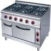 Stainless Steel 6-Burner Gas Range with Gas Oven